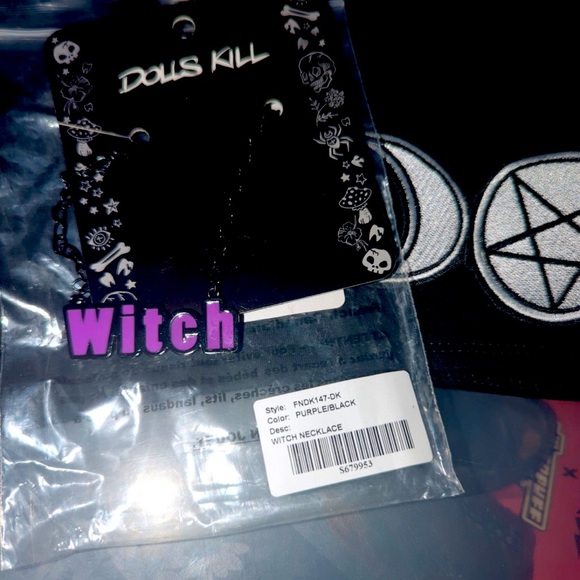 NIP Dolls Kill enameled “Witch,” necklace - Picture 2 of 3